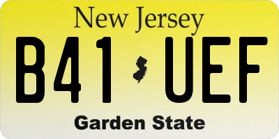 NJ license plate B41UEF