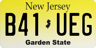 NJ license plate B41UEG