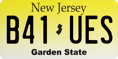 NJ license plate B41UES