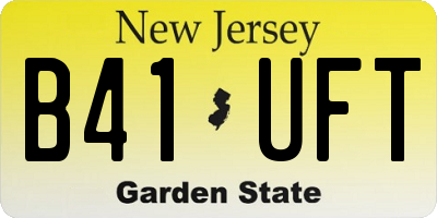 NJ license plate B41UFT