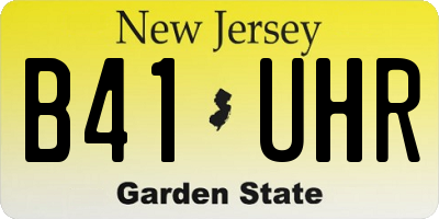 NJ license plate B41UHR