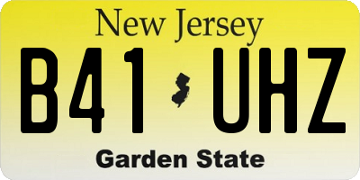 NJ license plate B41UHZ