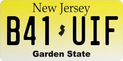 NJ license plate B41UIF