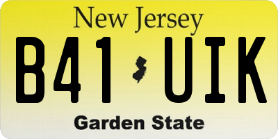 NJ license plate B41UIK
