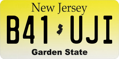 NJ license plate B41UJI