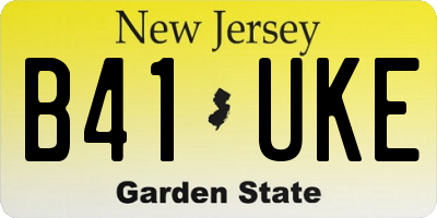 NJ license plate B41UKE