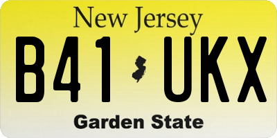 NJ license plate B41UKX