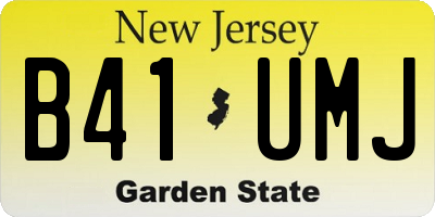 NJ license plate B41UMJ