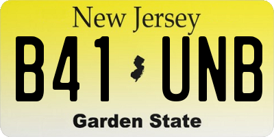 NJ license plate B41UNB