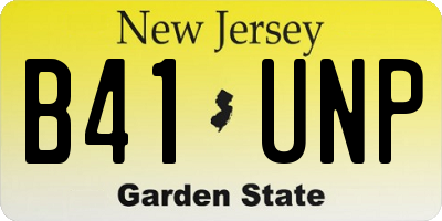 NJ license plate B41UNP