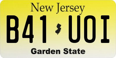 NJ license plate B41UOI