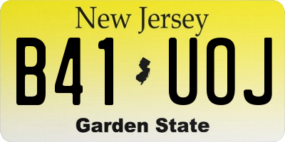 NJ license plate B41UOJ