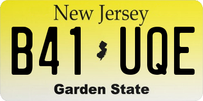 NJ license plate B41UQE