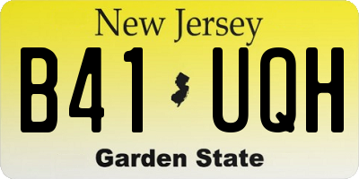 NJ license plate B41UQH