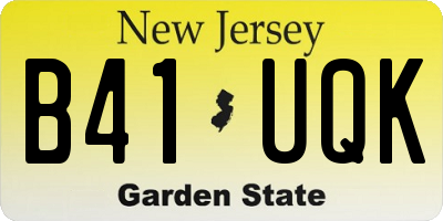 NJ license plate B41UQK
