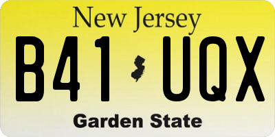 NJ license plate B41UQX