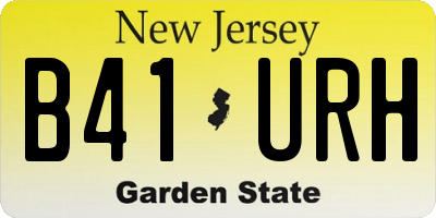 NJ license plate B41URH