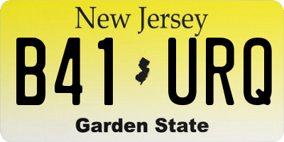 NJ license plate B41URQ