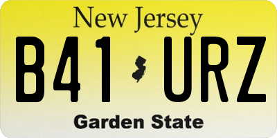 NJ license plate B41URZ