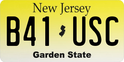 NJ license plate B41USC
