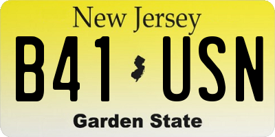 NJ license plate B41USN