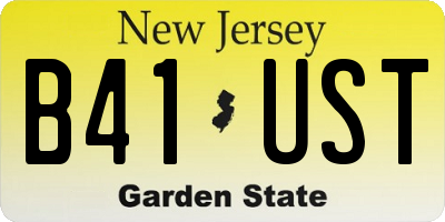 NJ license plate B41UST