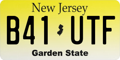 NJ license plate B41UTF