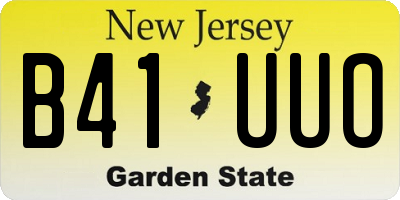 NJ license plate B41UUO