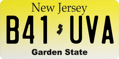 NJ license plate B41UVA