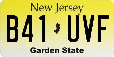 NJ license plate B41UVF