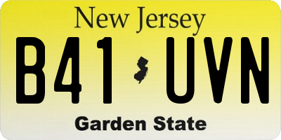 NJ license plate B41UVN