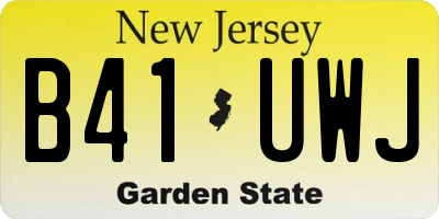 NJ license plate B41UWJ