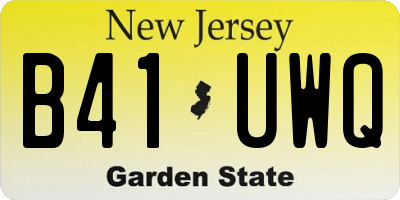 NJ license plate B41UWQ