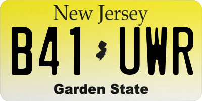 NJ license plate B41UWR