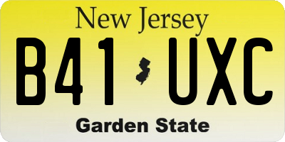 NJ license plate B41UXC