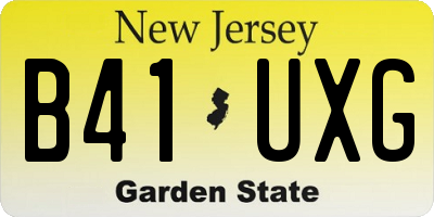 NJ license plate B41UXG