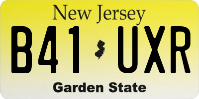 NJ license plate B41UXR