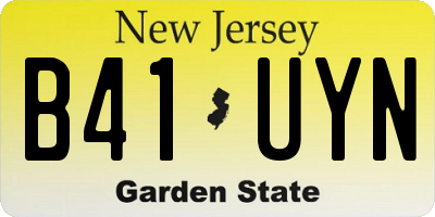 NJ license plate B41UYN