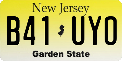 NJ license plate B41UYO