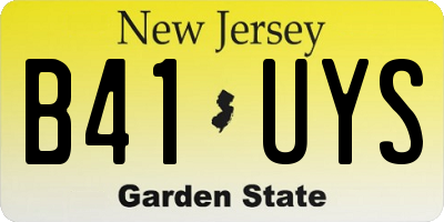 NJ license plate B41UYS