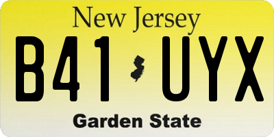 NJ license plate B41UYX