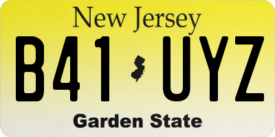 NJ license plate B41UYZ