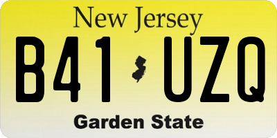 NJ license plate B41UZQ