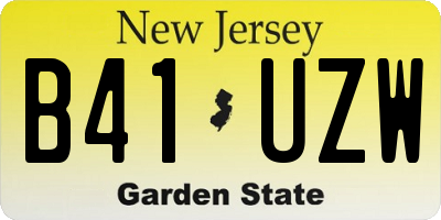 NJ license plate B41UZW