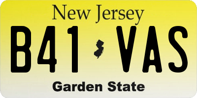 NJ license plate B41VAS
