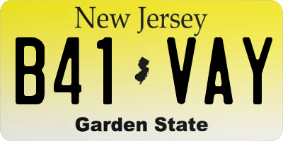 NJ license plate B41VAY