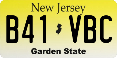 NJ license plate B41VBC