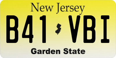 NJ license plate B41VBI