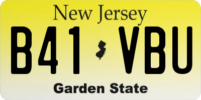 NJ license plate B41VBU