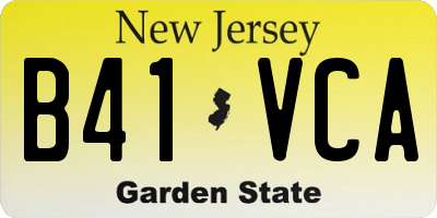 NJ license plate B41VCA